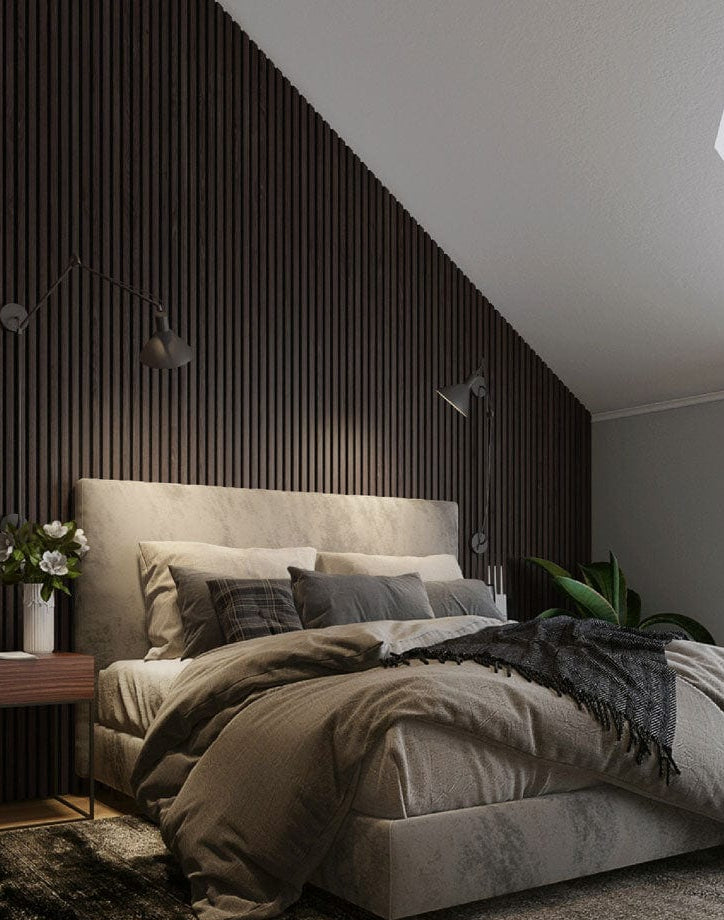 Wooden Wall Panel | Smoked Walnut | Luxury 3-sided Wood Veneer