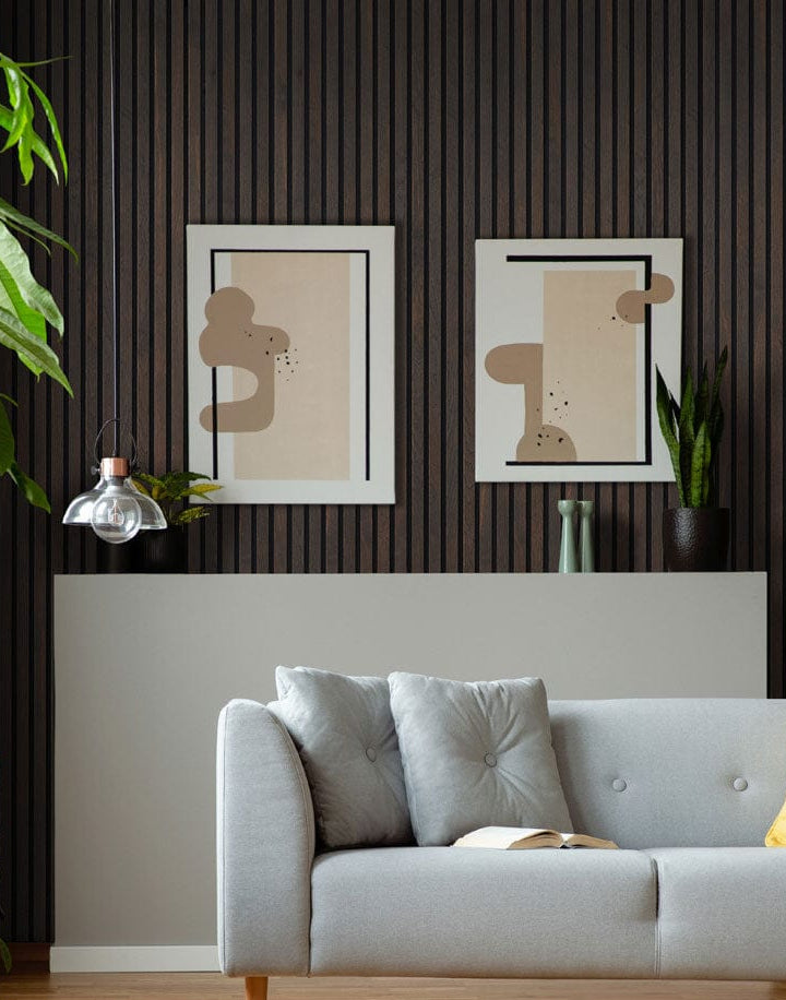 Wooden Wall Panel | Smoked Walnut | Luxury 3-sided Wood Veneer