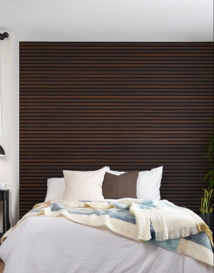 Wooden Wall Panel | Smoked Walnut | Luxury 3-sided Wood Veneer
