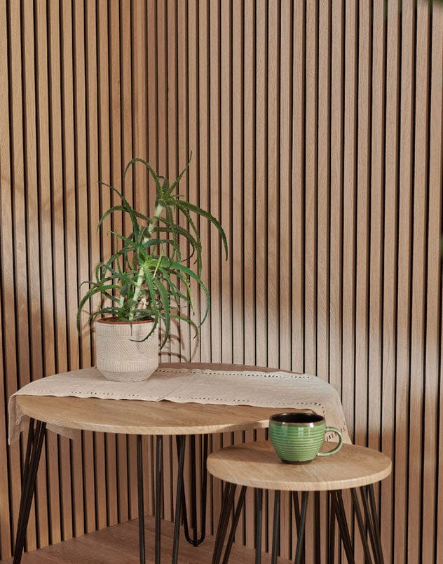 Natural Oak Wall Panel | Luxury 3-Sided Wood Veneer